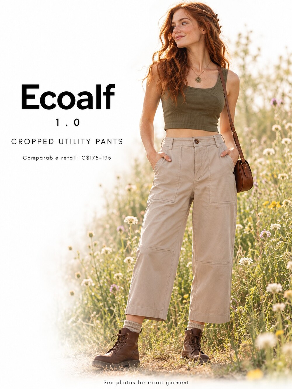 Ecoalf Women's Cargo Capris Beige Size 36
